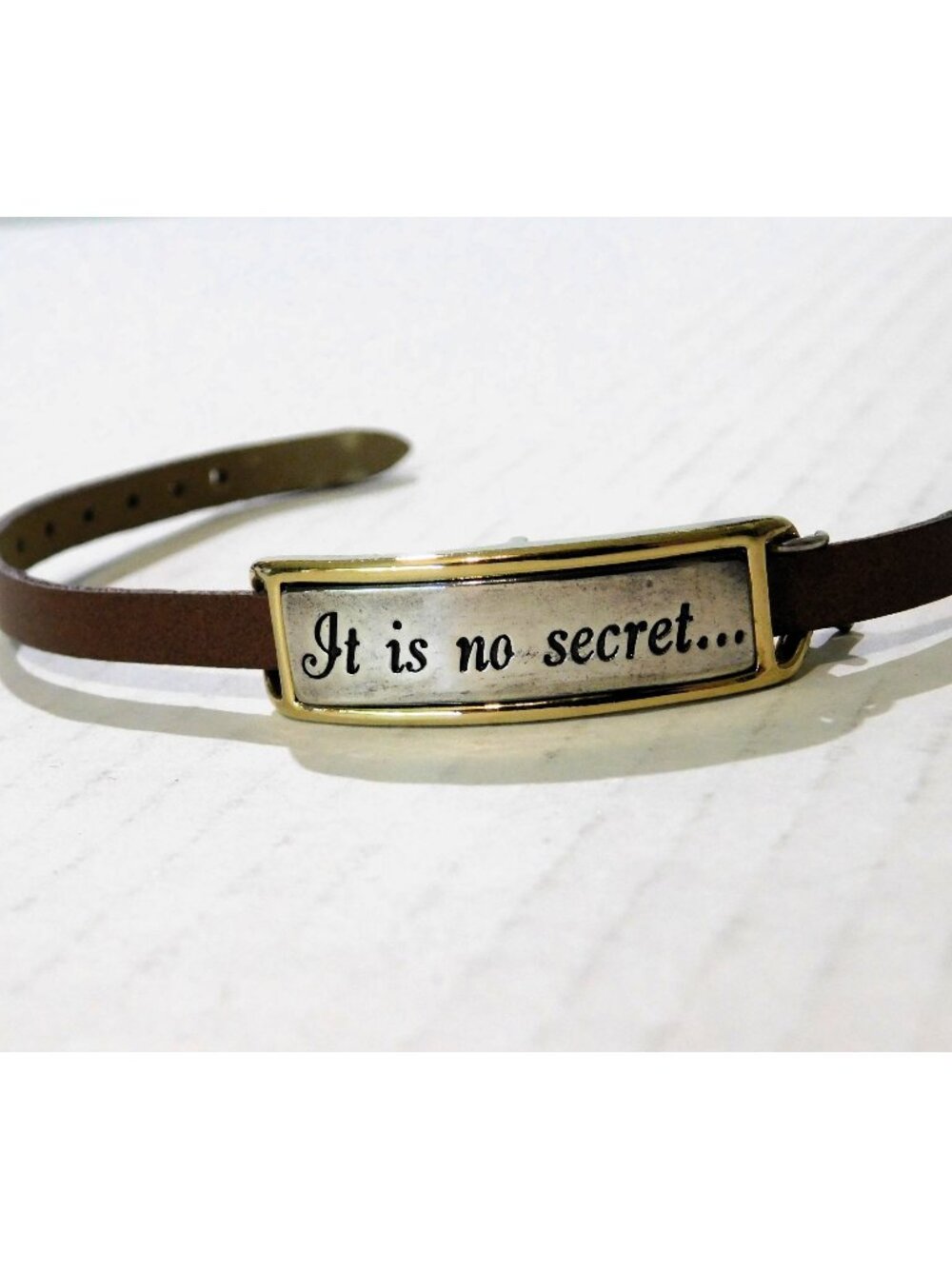 Premier Designs It Is No Secret Leather Bracelet Antique Silver Slide Cross 8"